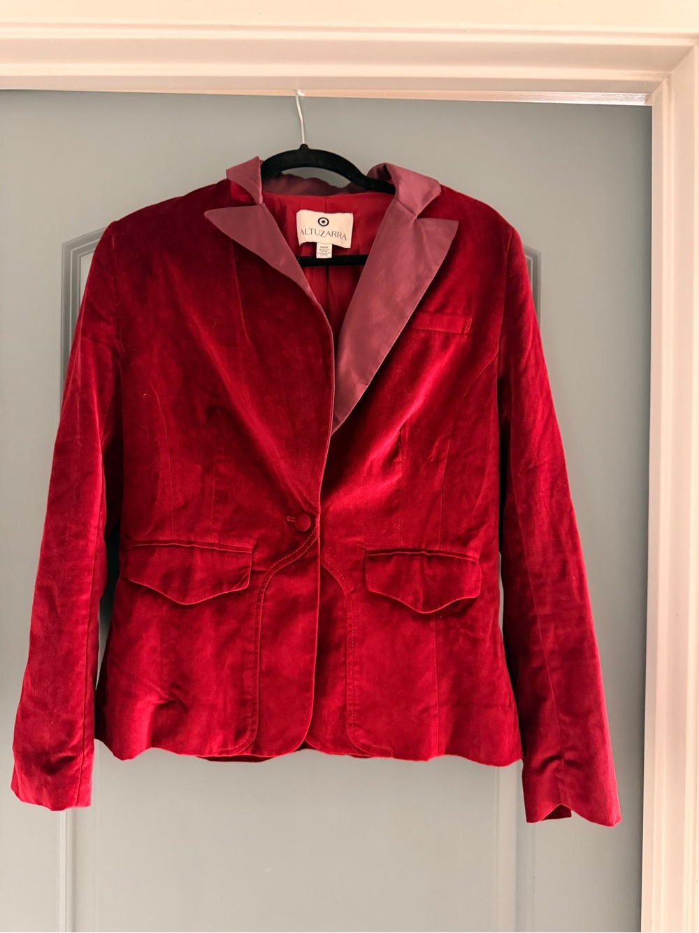 Altuzarra for Target red velvet blazer. Sz M EUC